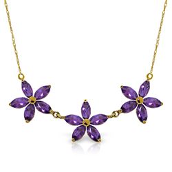 ALARRI 4.2 Carat 14K Solid Gold House Of Mirth Amethyst Necklace