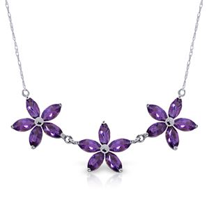 ALARRI 4.2 CTW 14K Solid White Gold I Can Flourish Amethyst Necklace