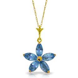 ALARRI 1.4 Carat 14K Solid Gold Stendhal Blue Topaz Necklace