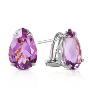 ALARRI 10 CTW 14K Solid White Gold Respect Amethyst Earrings