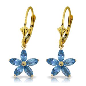 ALARRI 2.8 Carat 14K Solid Gold Gaia Blue Topaz Earrings