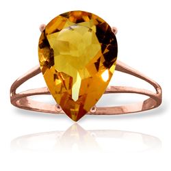 ALARRI 5 Carat 14K Solid Rose Gold Sensuality Citrine Ring