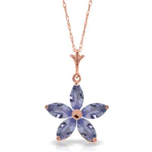 ALARRI 14K Solid Rose Gold Necklace w/ Natural Tanzanites