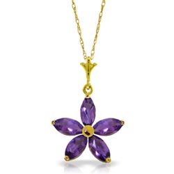 ALARRI 1.4 CTW 14K Solid Gold Tendency To Love Amethyst Necklace