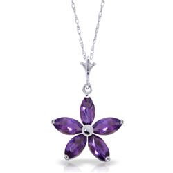 ALARRI 1.4 CTW 14K Solid White Gold I Summon You Amethyst Necklace