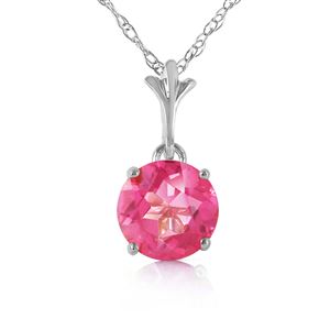 ALARRI 1.15 Carat 14K Solid White Gold Question Yourself Pink Topaz Necklace