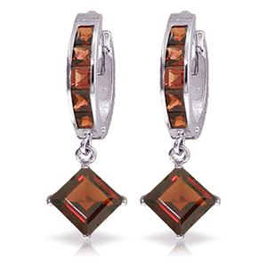 ALARRI 4.4 Carat 14K Solid White Gold Of Garnet And Men Garnet Earrings