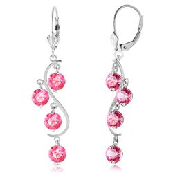 ALARRI 4.95 Carat 14K Solid White Gold Chandelier Earrings Natural Pink Topaz