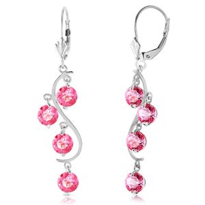 ALARRI 4.95 Carat 14K Solid White Gold Chandelier Earrings Natural Pink Topaz