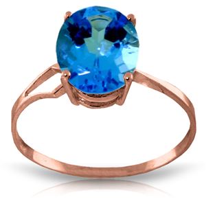 ALARRI 2.2 Carat 14K Solid Rose Gold Opulence Blue Topaz Ring