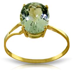 ALARRI 2.2 Carat 14K Solid Gold Ring Checkerboard Cut Green Amethyst