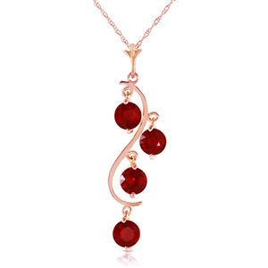 ALARRI 14K Solid Rose Gold Necklace w/ Natural Rubies