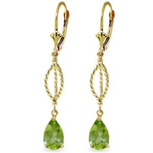 ALARRI 3 CTW 14K Solid Gold Vivid Fantasy Peridot Earrings