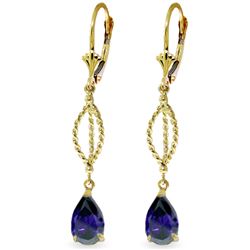 ALARRI 3 CTW 14K Solid Gold Dark Is The Night Sapphire Earrings