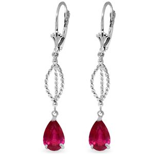 ALARRI 3.5 Carat 14K Solid White Gold Stir Your Tears Ruby Earrings