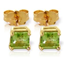 ALARRI 0.95 Carat 14K Solid Gold Underlying Message Peridot Earrings