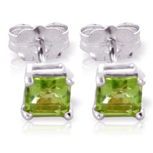 ALARRI 0.95 Carat 14K Solid White Gold Deeply Loved Peridot Earrings