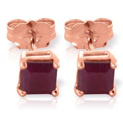 ALARRI 0.8 CTW 14K Solid Rose Gold Caress Ruby Stud Earrings