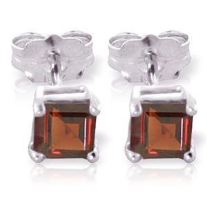 ALARRI 1 Carat 14K Solid White Gold We Came Far Garnet Earrings