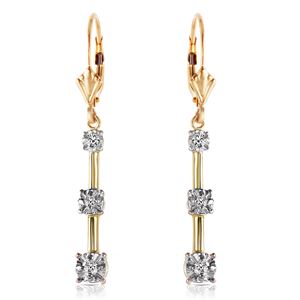 ALARRI 0.2 Carat 14K Solid Gold Leverback Diamond Earrings