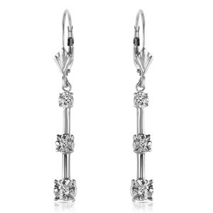 ALARRI 0.2 CTW 14K Solid White Gold Leverback Diamond Earrings