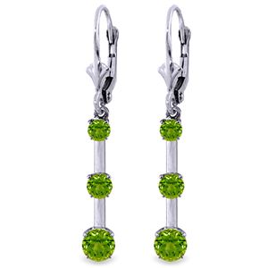 ALARRI 2.5 CTW 14K Solid White Gold Seagulls Peridot Earrings