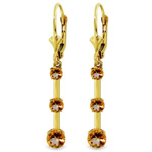 ALARRI 2.5 Carat 14K Solid Gold Generoity Citrine Earrings