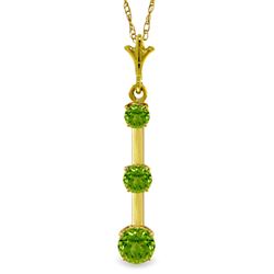 ALARRI 1.25 CTW 14K Solid Gold Mermaid's Song Peridot Necklace