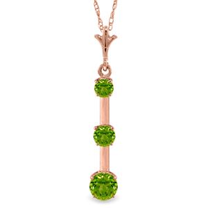 ALARRI 1.25 CTW 14K Solid Rose Gold Generosity Peridot Necklace