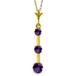 ALARRI 1.25 Carat 14K Solid Gold Lovers' Quarrel Amethyst Necklace