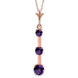 ALARRI 1.25 CTW 14K Solid Rose Gold Generosity Amethyst Necklace