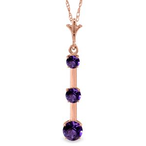 ALARRI 1.25 CTW 14K Solid Rose Gold Generosity Amethyst Necklace