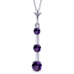 ALARRI 1.25 Carat 14K Solid White Gold Purple Of The Wild Amethyst Necklace