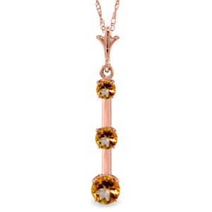 ALARRI 1.25 CTW 14K Solid Rose Gold Generosity Citrine Necklace