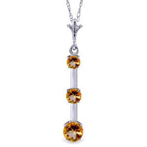 ALARRI 1.25 CTW 14K Solid White Gold Torpedo Citrine Necklace