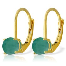 ALARRI 1.2 Carat 14K Solid Gold Leverback Earrings Emerald