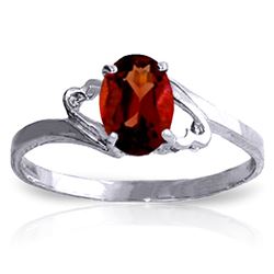 ALARRI 0.9 Carat 14K Solid White Gold Irresistable Touch Garnet Ring