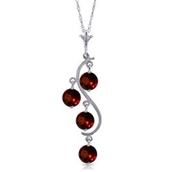 ALARRI 2.25 CTW 14K Solid White Gold Explanations Garnet Necklace