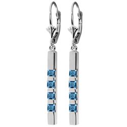 ALARRI 0.7 Carat 14K Solid White Gold Words Of Insight Blue Topaz Earrings