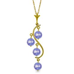 ALARRI 2 Carat 14K Solid Gold Spring Night Tanzanite Necklace