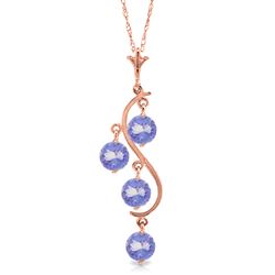 ALARRI 14K Solid Rose Gold Necklace w/ Natural Tanzanites