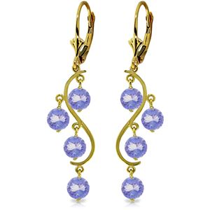 ALARRI 4 Carat 14K Solid Gold Chandelier Earrings Natural Tanzanite