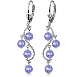 ALARRI 4 Carat 14K Solid White Gold Chandelier Earrings Natural Tanzanite