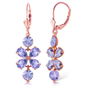 ALARRI 5.32 CTW 14K Solid Rose Gold Tanzanite Flower Earrings