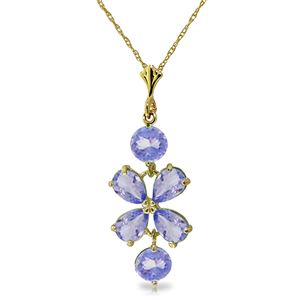 ALARRI 3.15 Carat 14K Solid Gold Chrysanthemum Tanzanite Necklace