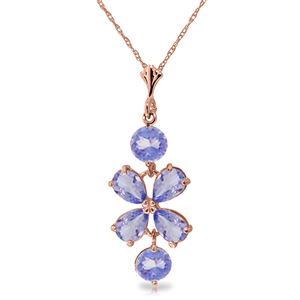 ALARRI 3.15 Carat 14K Solid Rose Gold Necklace Natural Tanzanite