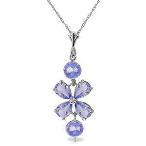 ALARRI 3.15 Carat 14K Solid White Gold Azure Seawater Tanzanite Necklace