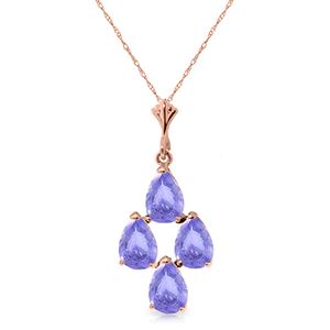 ALARRI 1.5 CTW 14K Solid Rose Gold Pyramid Tanzanite Necklace