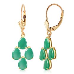 ALARRI 4.5 Carat 14K Solid Gold Evergreen Emerald Earrings