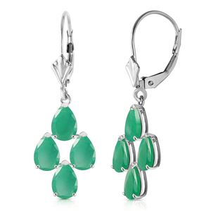 ALARRI 4.5 Carat 14K Solid White Gold Gazelle Emerald Earrings